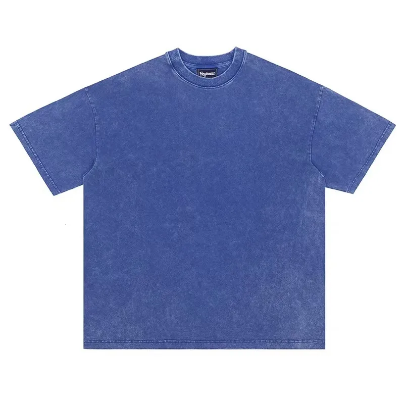 男性S Tシャツ320g重工業洗濯batik nレトロカジュアルヘビー級短袖Tシャツ230503