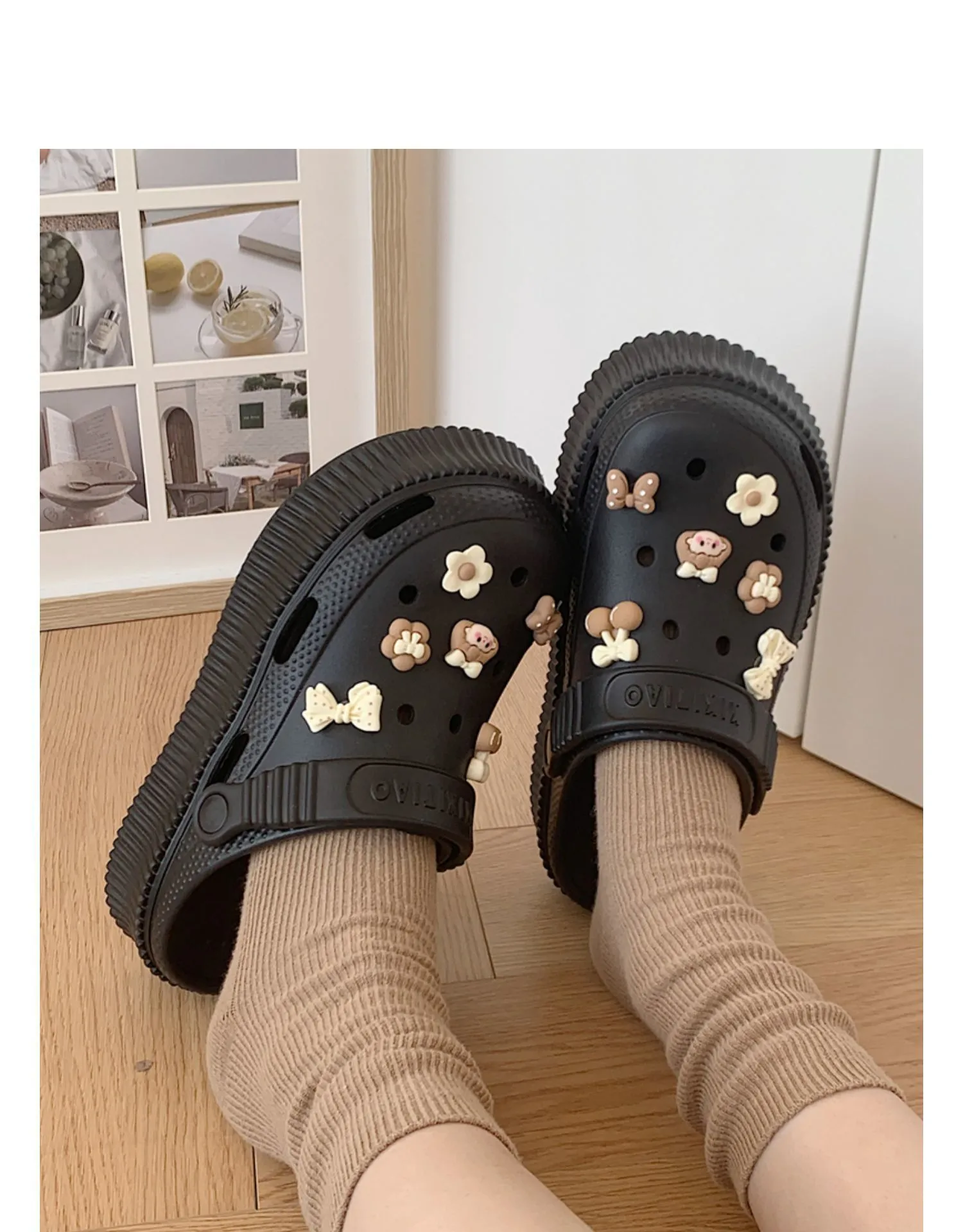 Slippers Croc Shoes DIY Charms Thick EVA Wedge Non Slip Garden