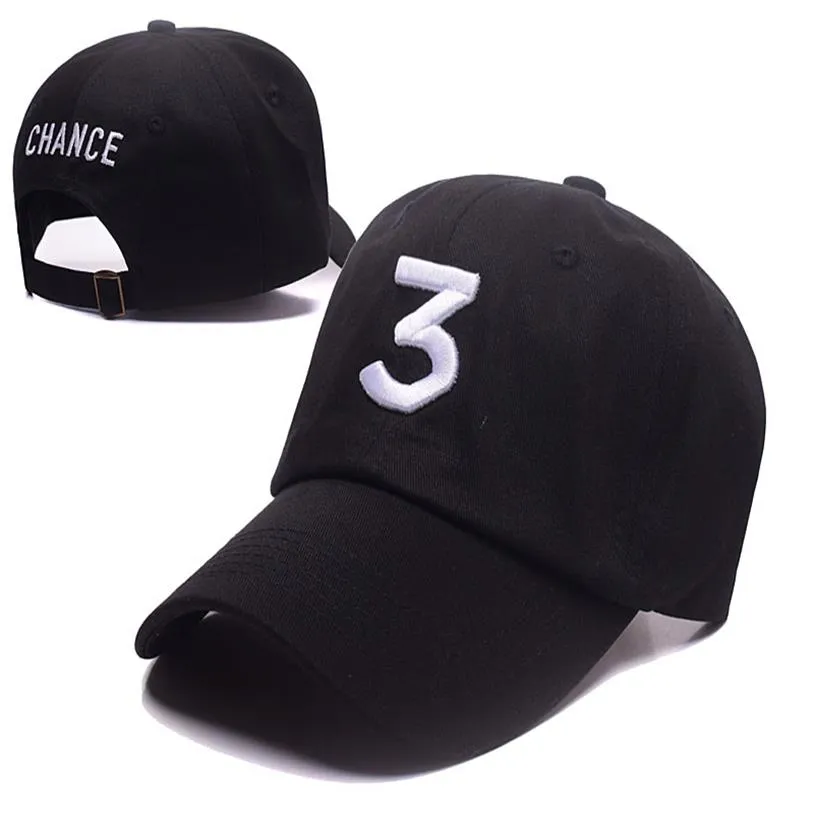 Nero Cachi Popolare CHANCE il rapper 3 Cappello da papà Lettera Ricamo Berretto da baseball Hip Hop Streetwear Rana Snapback Cappello da papà Bone284t