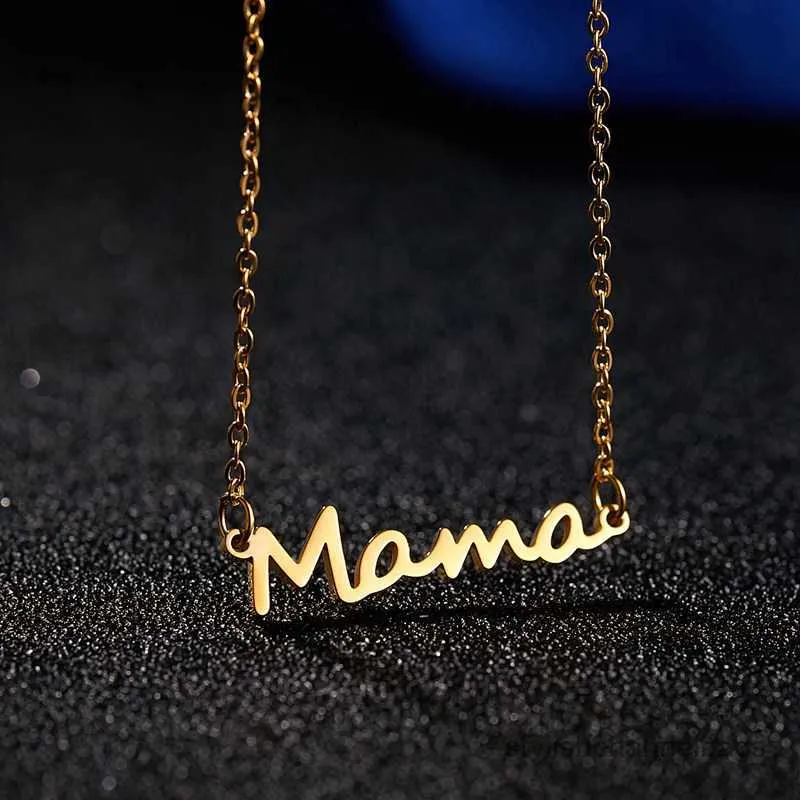 Pendant Necklaces Mother's Day Mama Letter Pendant Necklace For Women Colors Mom Nameplate Clavicle Chain Choker Personality Jewelry New Gifts