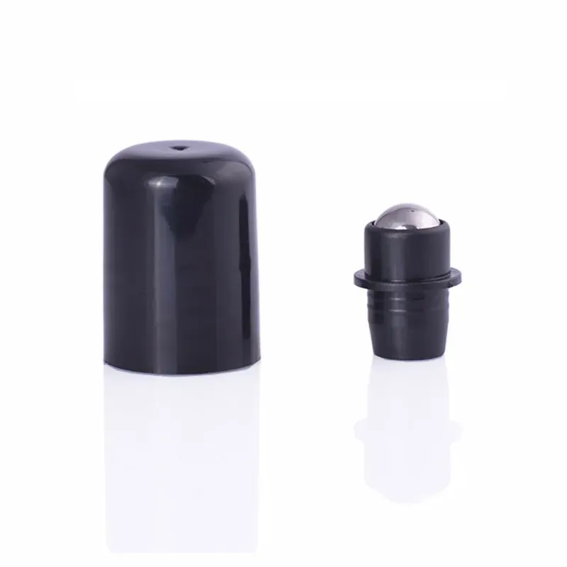 Kvalitet 18mm Essential Oil Roller Steel Bead Ball Plug Inserts för 10 och 15 ml eteriska oljeflaskor. Läcksäker rulle toppar med locket på locket