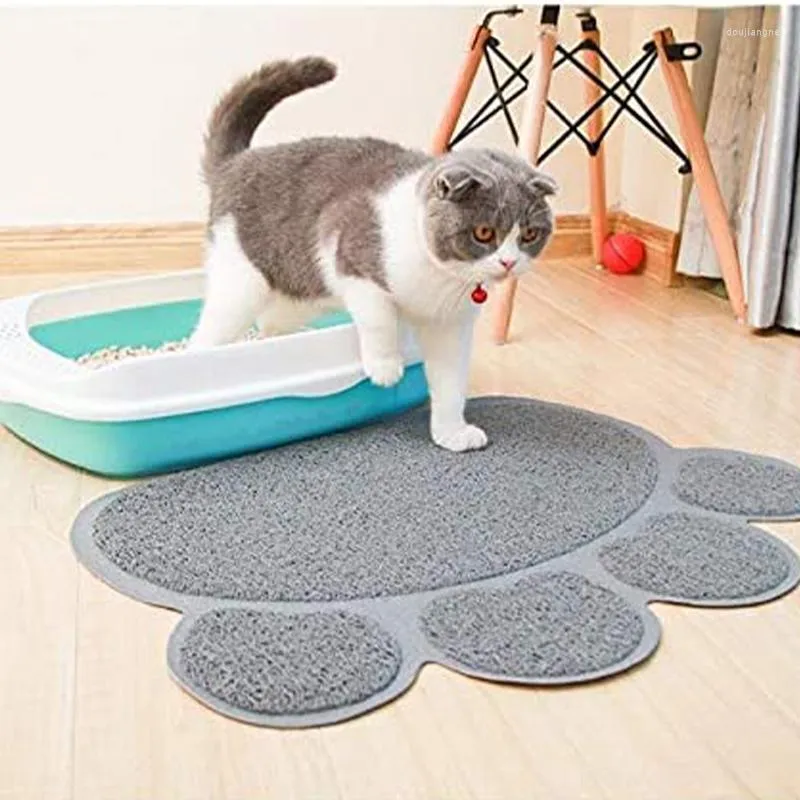 Lits de chat imperméables PVC litière napperons mignon en forme de coussin de sol pliant sans couture facile tapis de lavage litières accessoires antidérapants pour animaux de compagnie