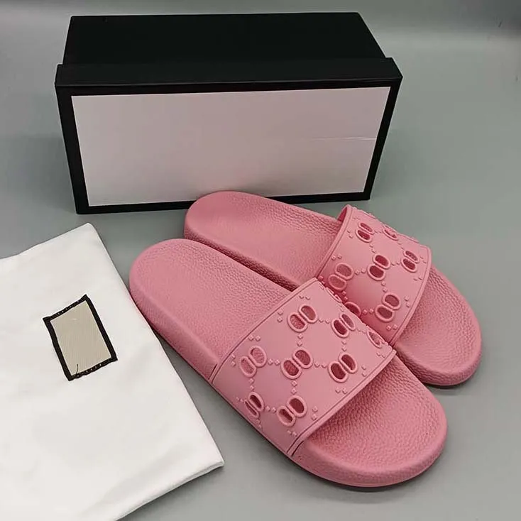 Designer slippers sandals flat non-slip pins classic outdoor beach breathable elegant luxury fashion all-match shoes indoor slides black holes pink