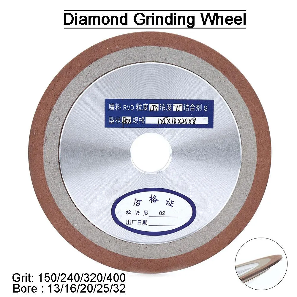 Slijpstenen 125 mm Diamond Wheel 150/240/320/400 GRIT DISK DISK DISH BIND STRINDO DLAWICKA STALOWA STALOWA STALICJA