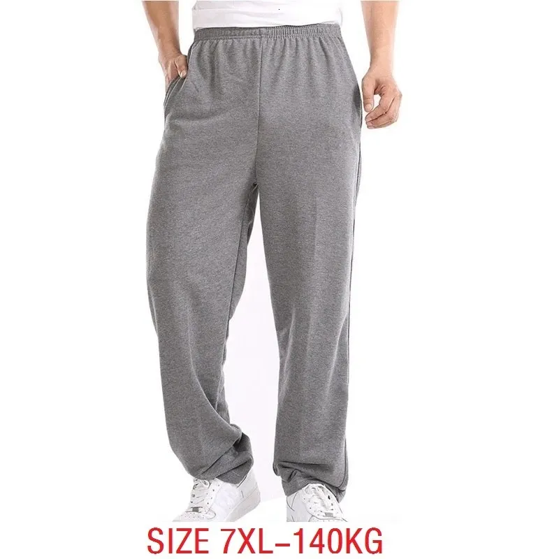 Calças masculinas plus size 7xl 140kg Summer Men Sports High Elasticity Casual Fitness Straight Trouser 48 50 54 230428