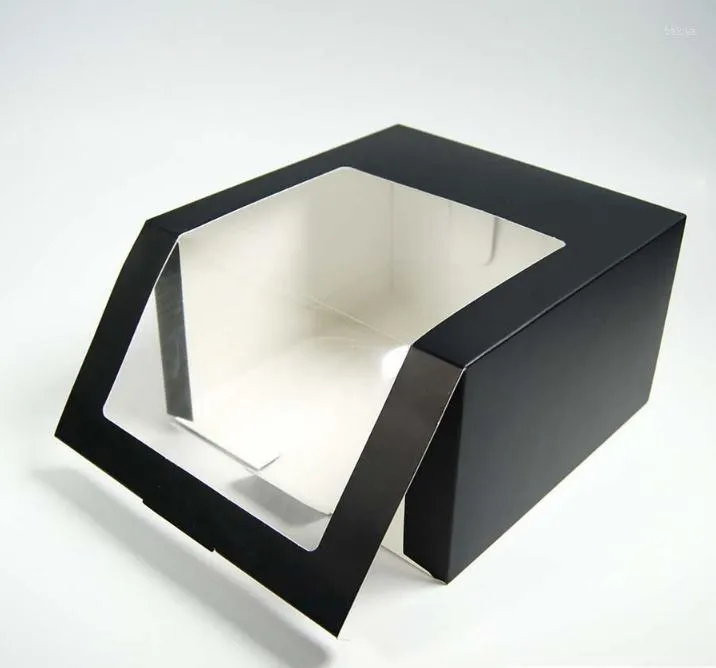 Gift Wrap Black Paper With PVC Window Party Box Wholesale Hats Packing Boxes SN2432