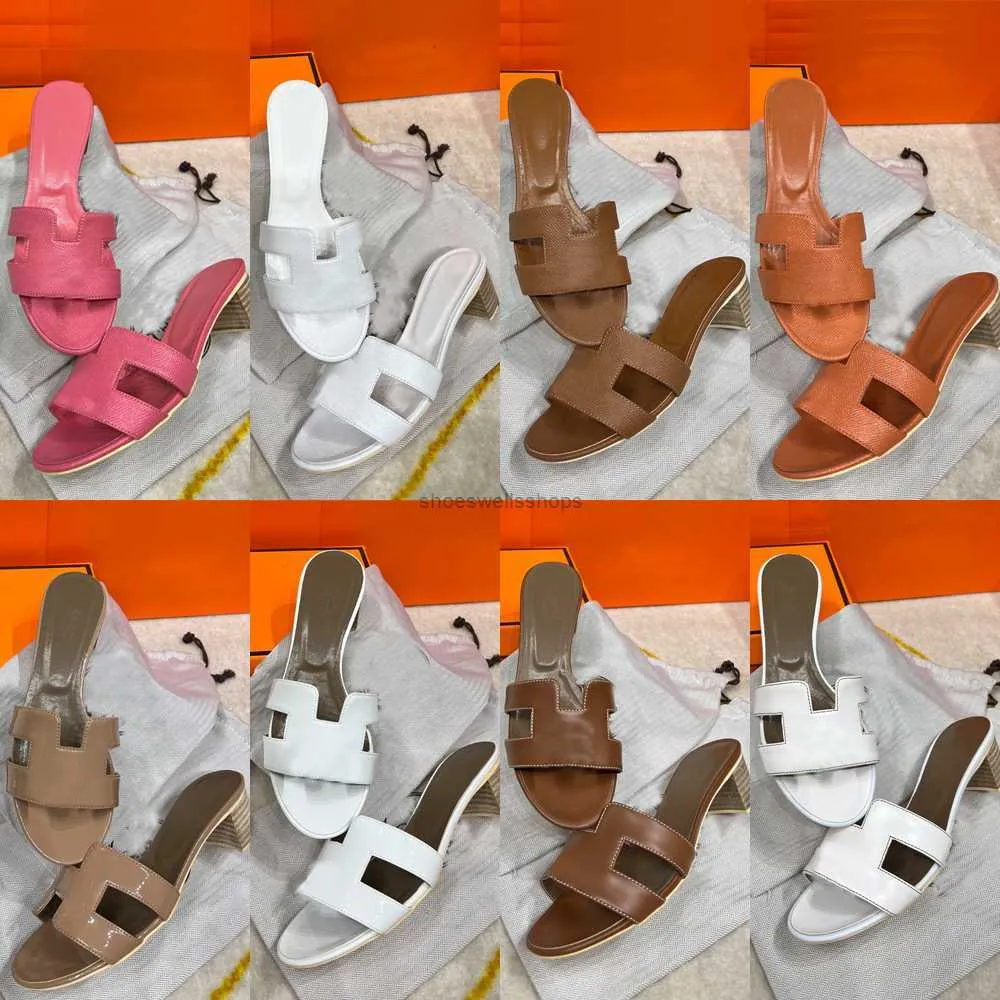 Designer-Hausschuhe, Strand-Slides, Sandalen aus echtem Leder, Damen-Slipper, Flip-Flops mit niedrigem Absatz und Staubbeutel, Größe 35–42