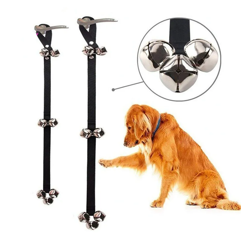 Sonnettes pour chien entraînement à la maison cloches pour animaux de compagnie longueur réglable pour bouton de porte entraînement au pot aller à l'extérieur XBJK2305