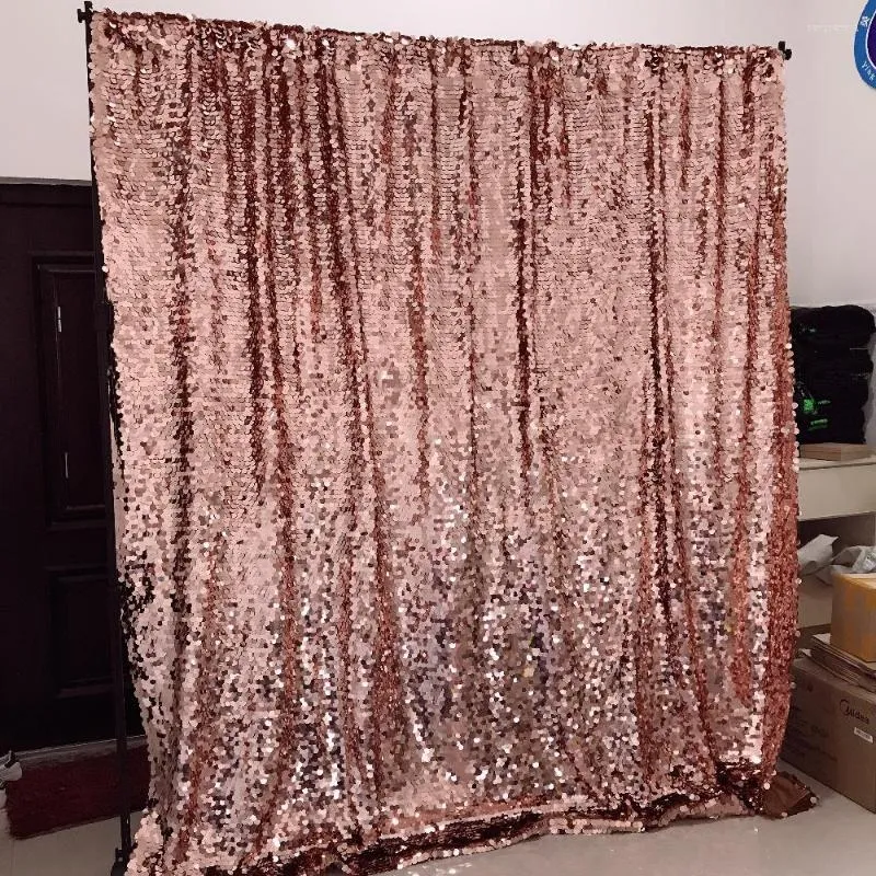 Party Decoration 8ft Rose Gold Big Sequin Backdrop Wedding Curtains Po Booth Bakgrund