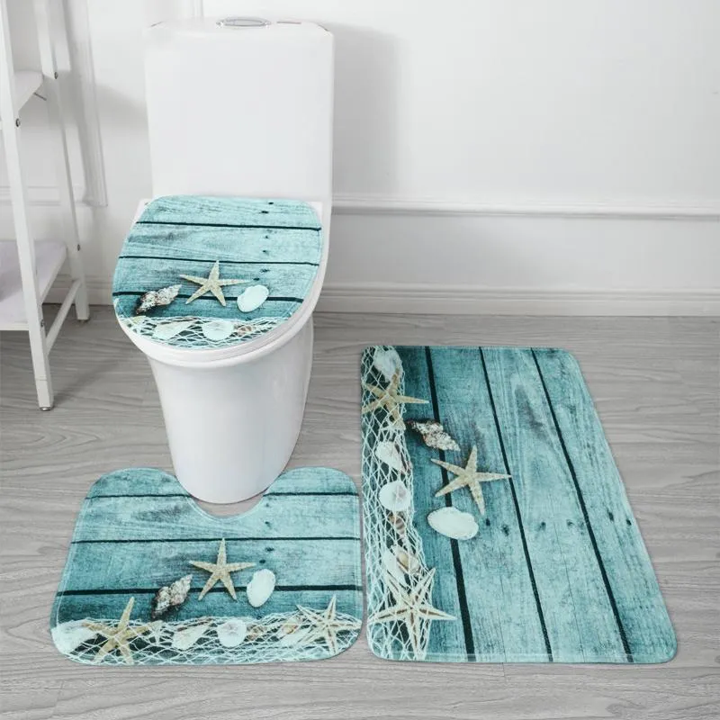 Tapis 3 pièces/ensemble ensemble de tapis de salle de bain maison salon tapis toilette tapis antidérapants dans le lavabo baignoire côté tapis de sol salle de douche paillasson
