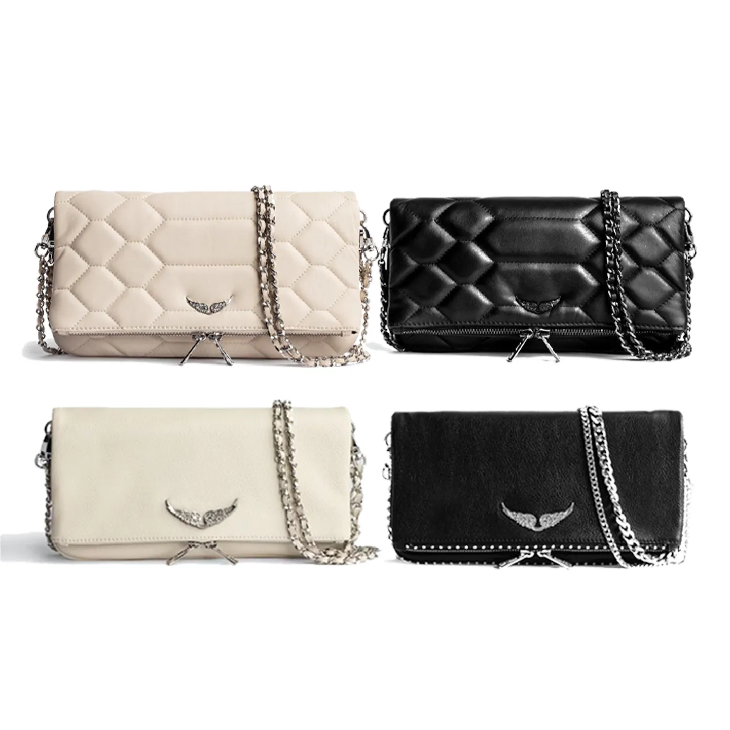 ZADIG VOLTAIRE POCHETTE ROCK SWINGS BAGS WOMENS THE TOTE HANTBAG SHOLDERNERバッグマンレザースリングチェーンフラップクラッチサイドボディミニバッグ