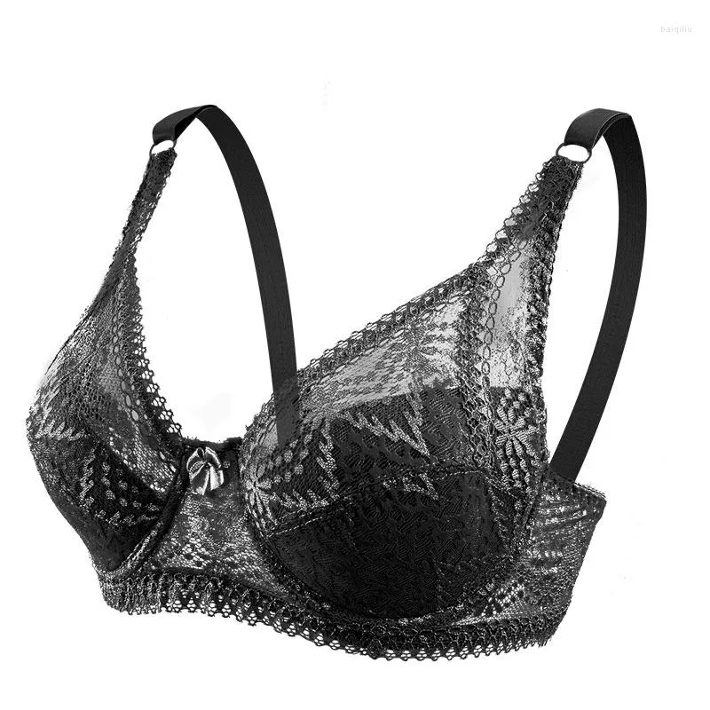 Abbigliamento da yoga Moda europea e americana Biancheria intima di pizzo sexy Le donne raccolgono una coppa di pellicola traspirante con anello in acciaio Reggiseno di regolazione confortevole