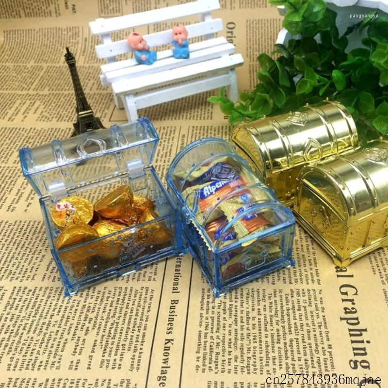 Geschenkwikkeling 100 PCS Treasure Chest Candy Box Sieraden snuisterij Piraten Opslag Organisator Cases Wedding Gunst