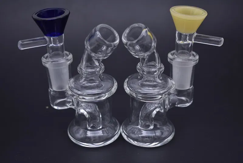 Nano Rig Mini Glass Bong Oil Rig Dabs small Water Pipes Rig Fab Egg Glass Bongs Recycler Pyrex Water Bongs with14mm bowl 1pcs