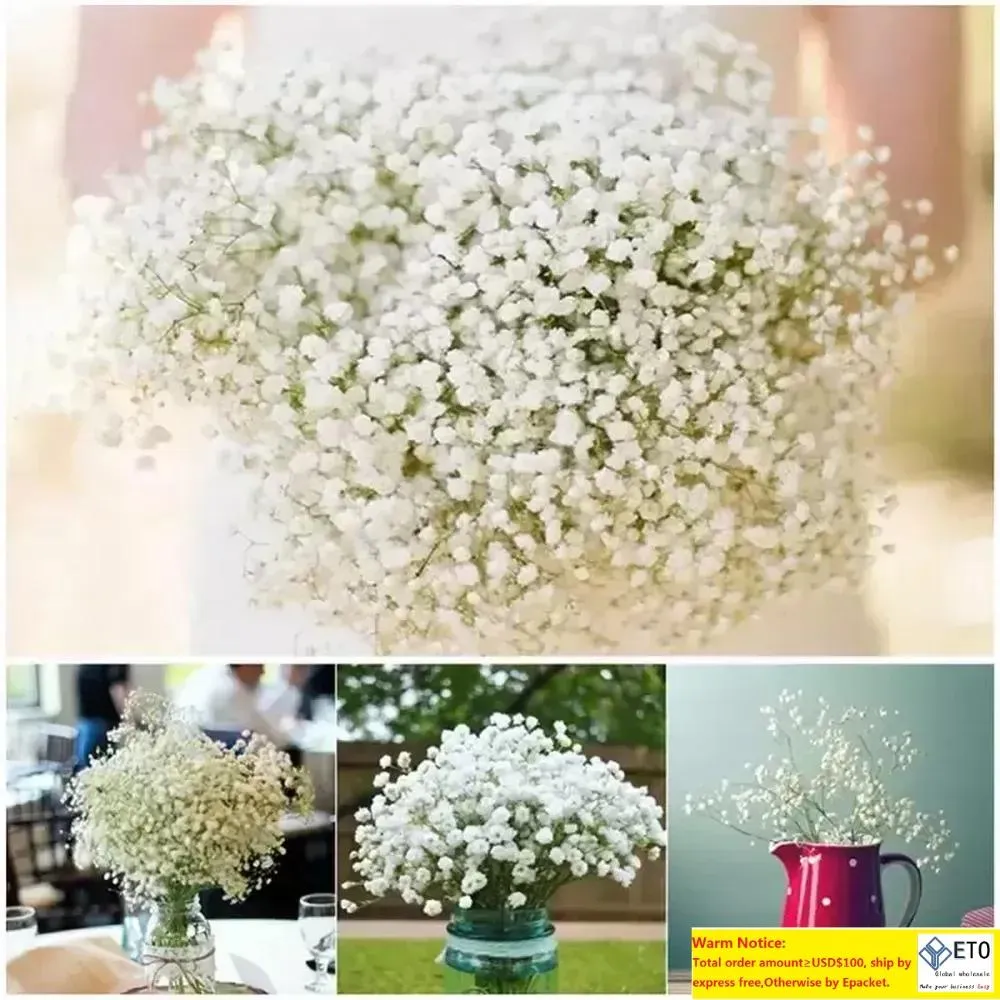 tek beyaz gel gypsophila bebek nefes yapay sahte ipek çiçekler bitki ev düğün dekorasyonu dhl teslimat