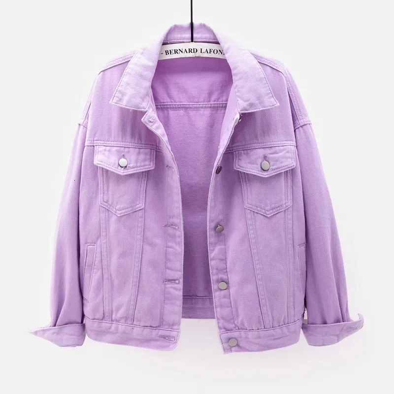 Women's Jackets Classic Denim Jacket Women Jeans Jean Boyfriend Jackets for Women Oversize Loose Coat Veste Femme Purple White Yellow Mujer 230505