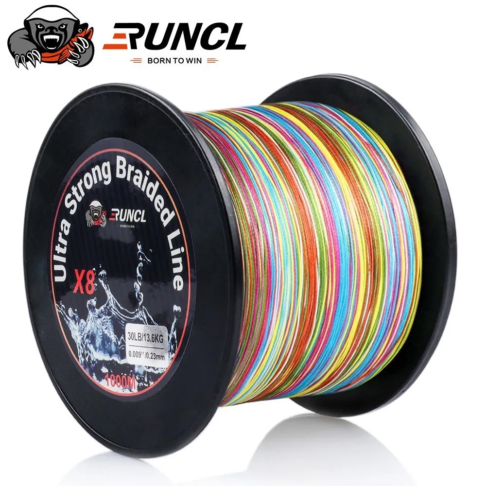 RUNCL Ultra Strong 8 Strand Braided Fishing Line Fishing Line Colorful  Multifilament PE, 300M/500M 1000M Lengths, 12 100LB Strength, Smooth &  Smooth From Bai07, $16.12