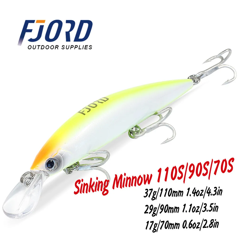 Baits Lures FJORD 110S 37g 90S 29g 70S 17g Heavy Sinking Minnow Fishing Saltwater Freshwater Long Casting Sea Artificial Bait Jerkbait 230504