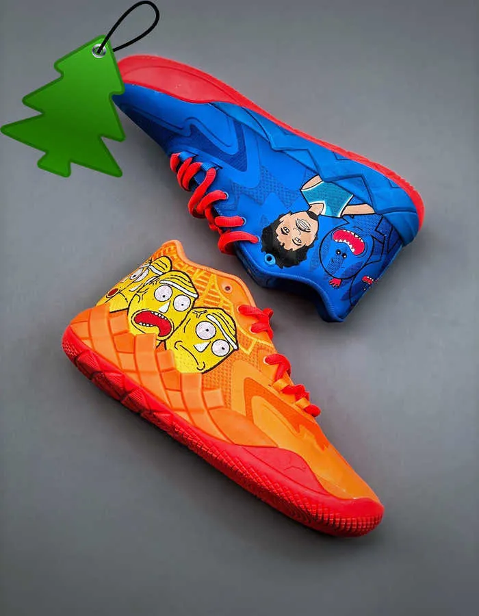 Sandalen Rick and Morty MB.01 Low Basketballschuhe mit Box LaMello Ball Herren Sportschuh Trainner Sneakers Si