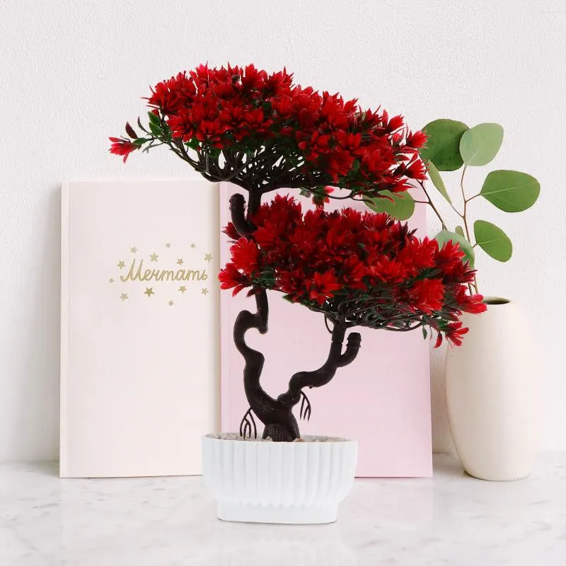 Fiori Decorativi Decorazione Artificiale Mini Piante Finte In Vaso Verde  Finto Piccoli Vasi Da Fiori Da Scrivania Interni Bonsai In Plastica Foglia  Di Aneto Da 12,88 €