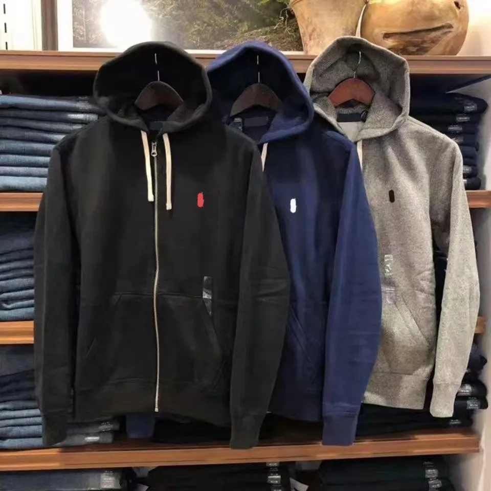 安価 ワタナベ 2023 Polo Ralphs White Zip Hoodie New Fashion Design For Men ワークパンツ/カーゴパンツ