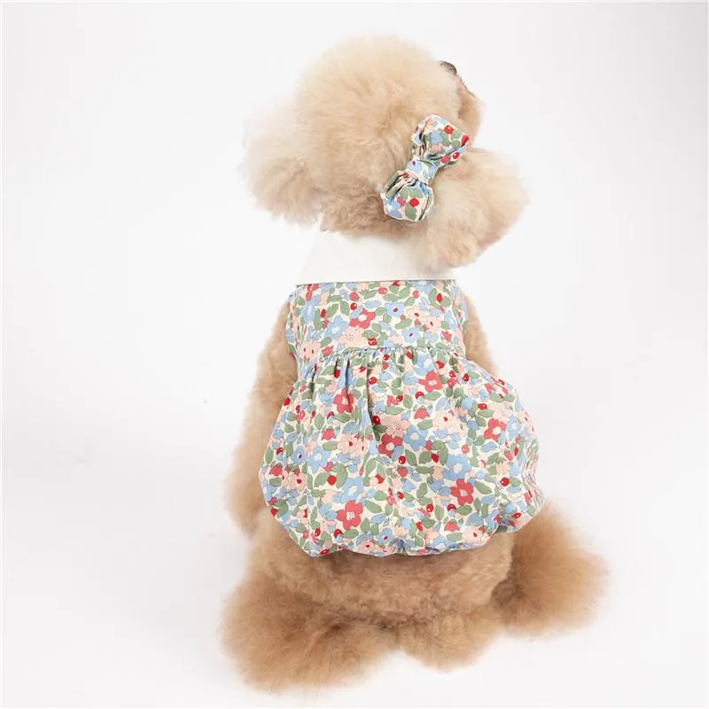 Vestidos bonito floral cão saia verão chihuahua yorkshire pomeranian filhote de cachorro pequeno traje vestido poodle bichon schnauzer roupas para cães