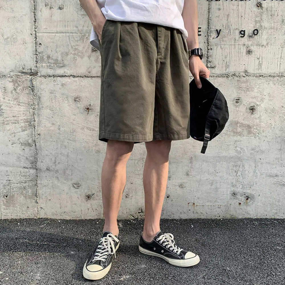 Men's Pants Pants for Men's Summer Wear, New Korean Style Trendy Work Clothes, Loose Fitting Casual Shorts, Handsome and Versatile Capris493p