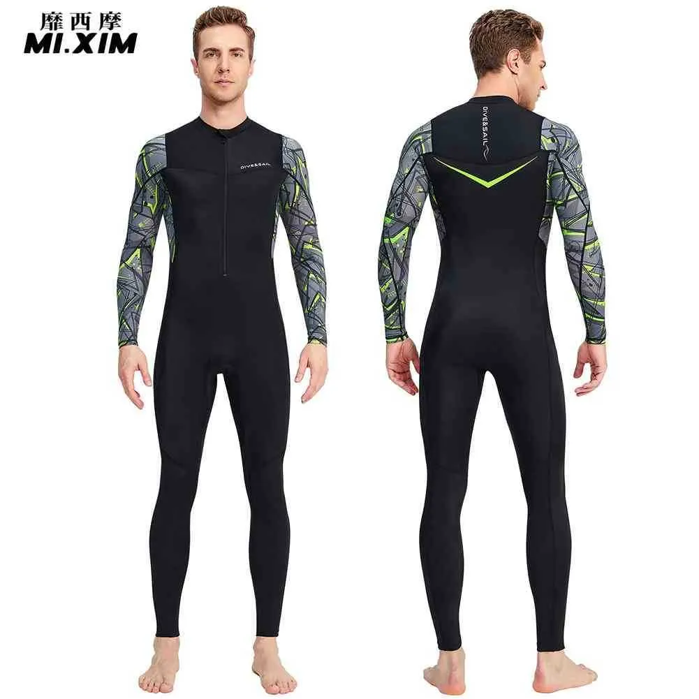 Våtdräkter Drysuits Summer Men Wetsuit Full bodysuit Round Neck Diving Suit Thermal Swimming Surfing Snorkling Kayaking Sports Swimsuit Clothing J230505