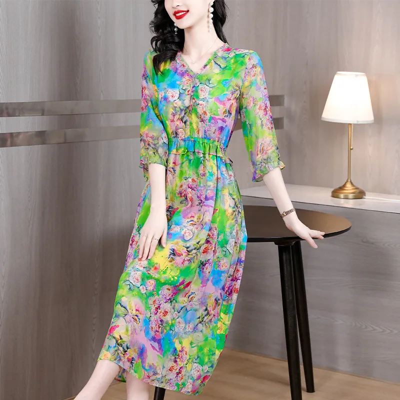 Chiffon butterfly sleeve midi dress sales