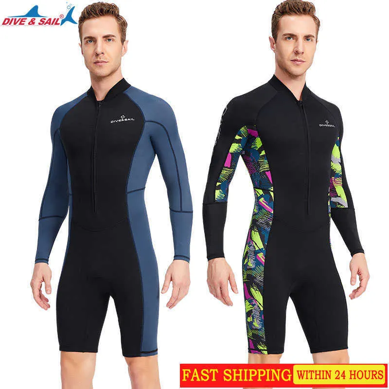 Wetsuits Drysuits 15mm Neoprene Wetsuit Men Surf Scuba Diving Suit Equipment Underwater Fishing Spearfishing Kitesurf Badkläder Våt kostymutrustning J230505