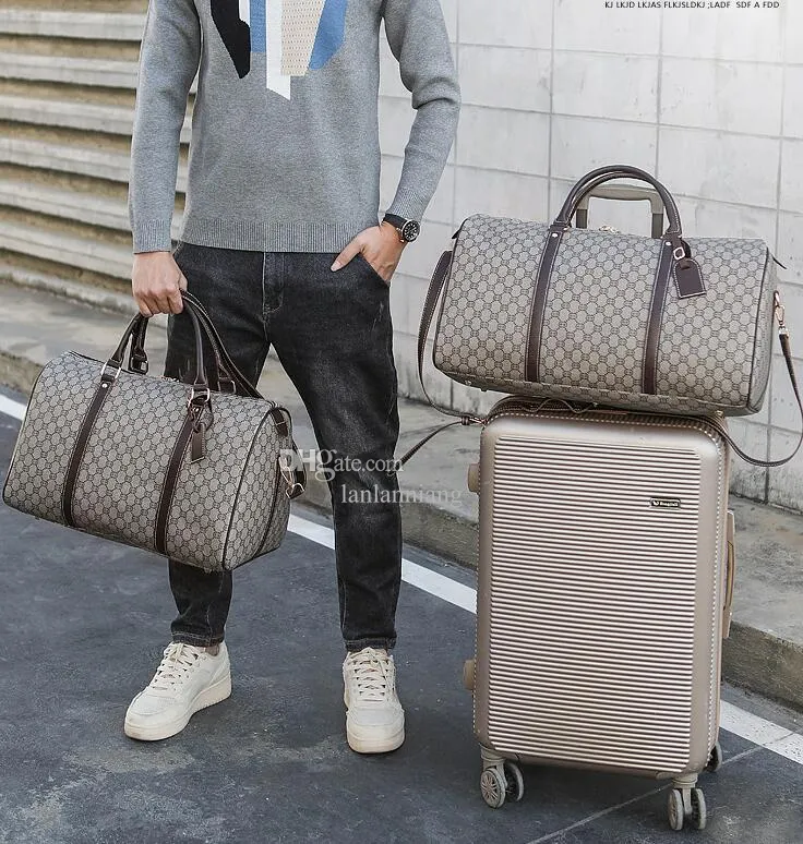 Designer Duffle Bag pu leather Weekend Travel Bags Men Women Luggages creative Black flowers stitching hanbags 55cm The large capacity tote bag