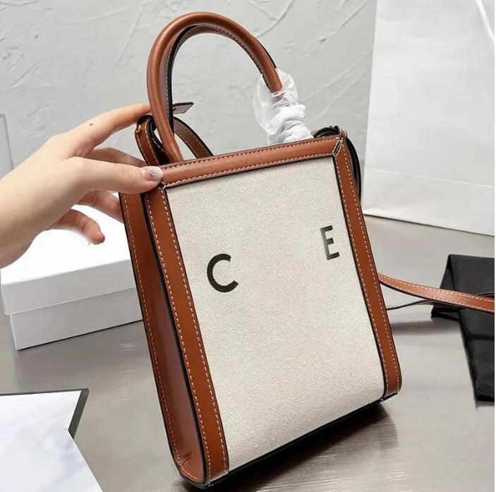 Triomphe Cabas 디자이너 가방 Celi Mini Tote Bag 여성 크로스 바디 백 캔버스 편지 핸드백 패션 레이디 지갑 지갑 17cm