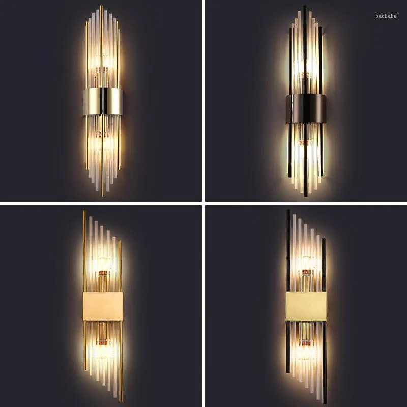 Настенная лампа E14 Sconce Lamp/Gold Led Light/Black Crystal Lights/