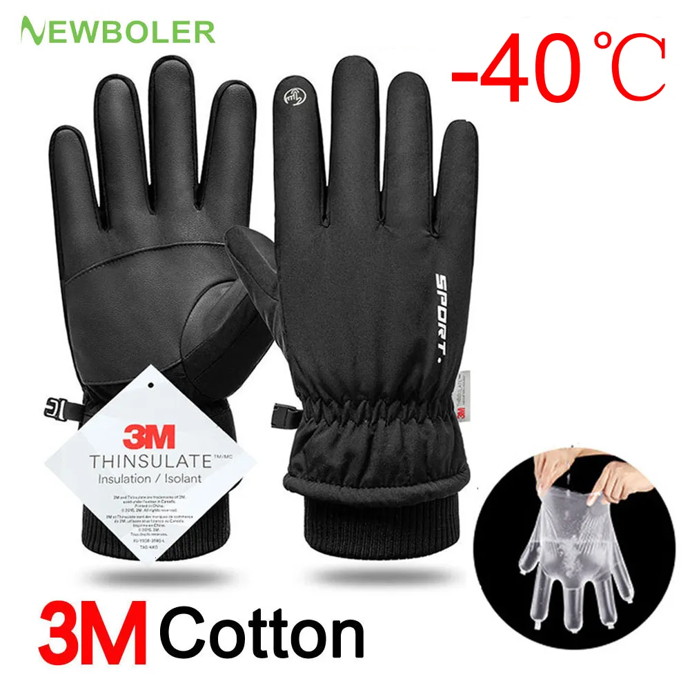 Guanti sportivi Uomo Inverno Impermeabile Ciclismo Outdoor Corsa Moto Sci Touch Screen In pile antiscivolo Caldo Dita complete 230505