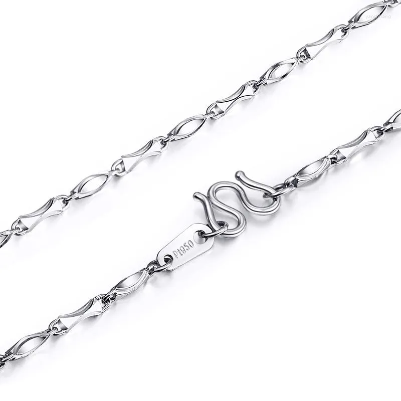 Ketens fijne vaste pt950 platina ketting vrouwen geluk yuanbao ketting link 40-45 cm 3,2-4 g geschenk