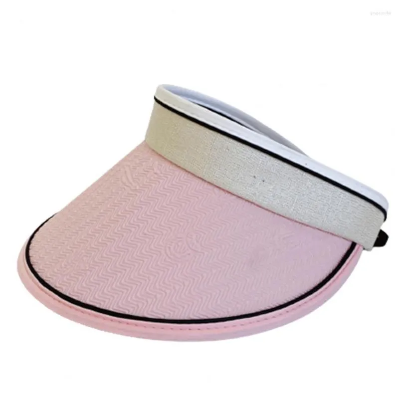 Wide Brim Hats Trendy Summer Hat Anti-slip Contrast Color Face Protection Women Sun Block Sunlight Lady Headwear