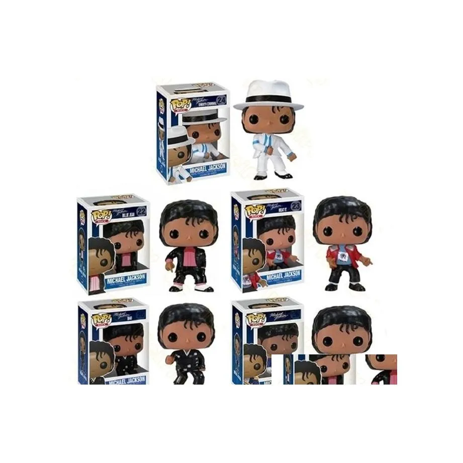 Mobiles# Funko Pop Beat It Michael Music Star Pvc Action Figure Collection Model Children Toys For Kids Birthday Gift C1118 Drop Del Dhaoz