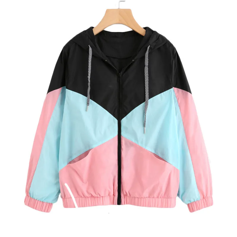 Womens colorblock windbreaker hot sale