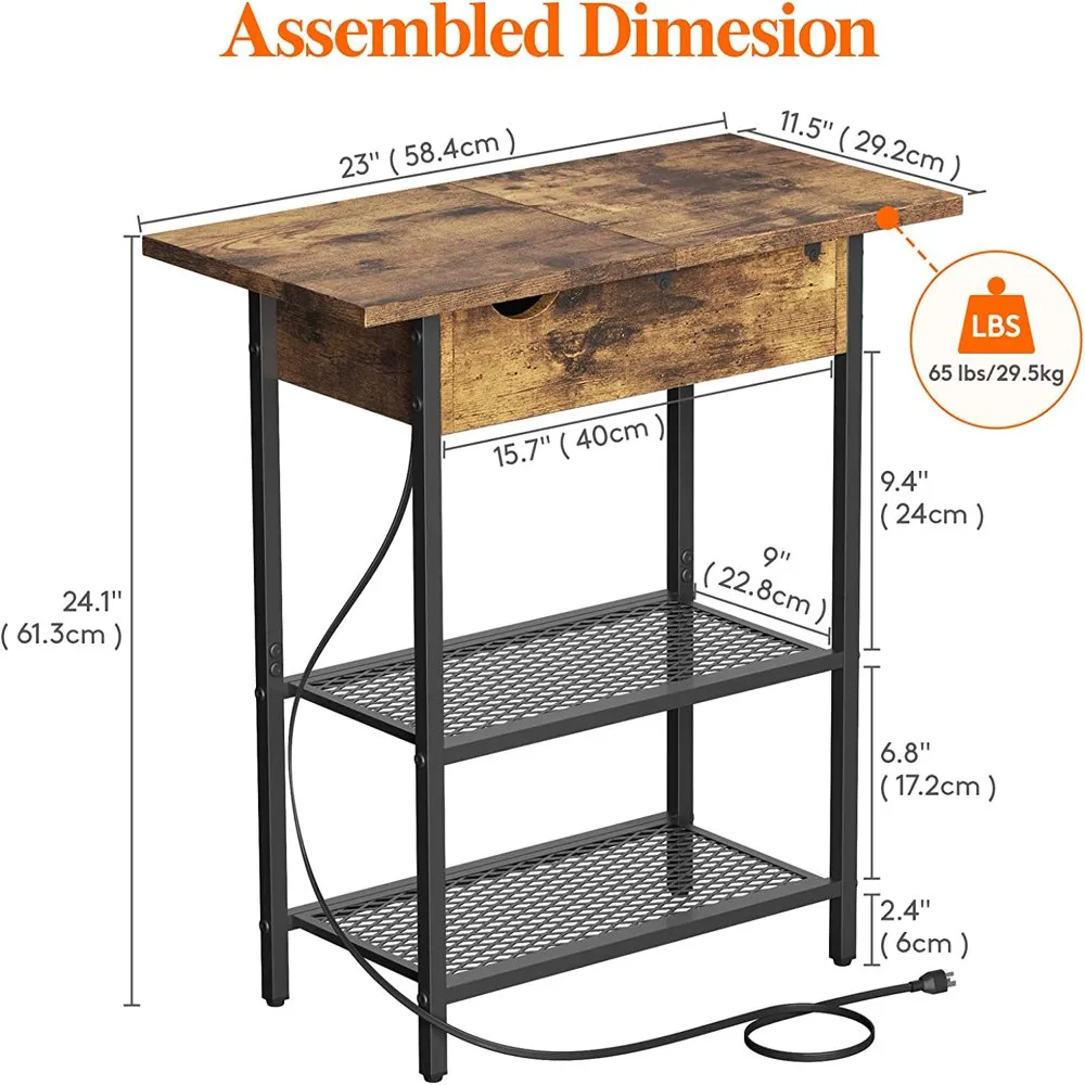 Mesa plegable portátil para sofá, mesa auxiliar pequeña de altura ajustable  para oficina/hogar/dormitorio, fácil de instalar, color blanco