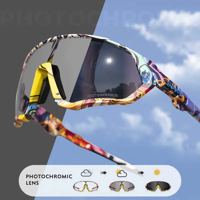 KAPVOE Photochromic Cycling Glasses Men Women Mountain Bike Sunglasses  Clear MTB Bicycle Riding