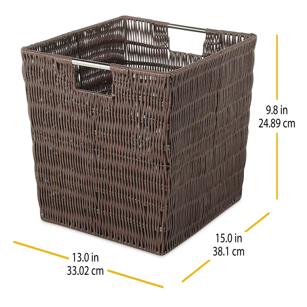 Whitmor Rattique Storage Basket - Java - 13 x 15 x 9 8