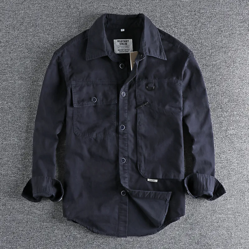 Camisas casuais masculinas roupas de trabalho simples lazer camisa de manga longa de algodão masculino confortável na primavera e outono jovem casaco fino 944 230505