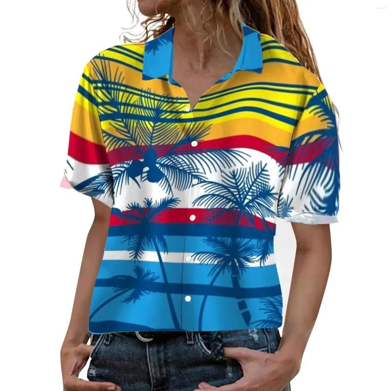 Blusas De Mujer Camisas Hawaianas De Mujer Tropical Floral Pi a