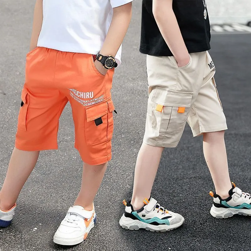 Шорты каждую детские мальчики шорты повседневные сплошные цвета эластичные брюки для мальчиков летние теленки детские брюки мягкие брюки детская одежда 230504