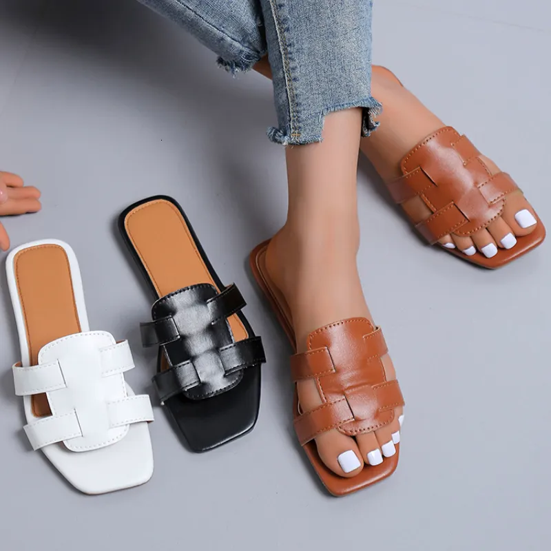 Belt Slippers For Ladies Plus Size 35 43 Flat Women Belt Slippers