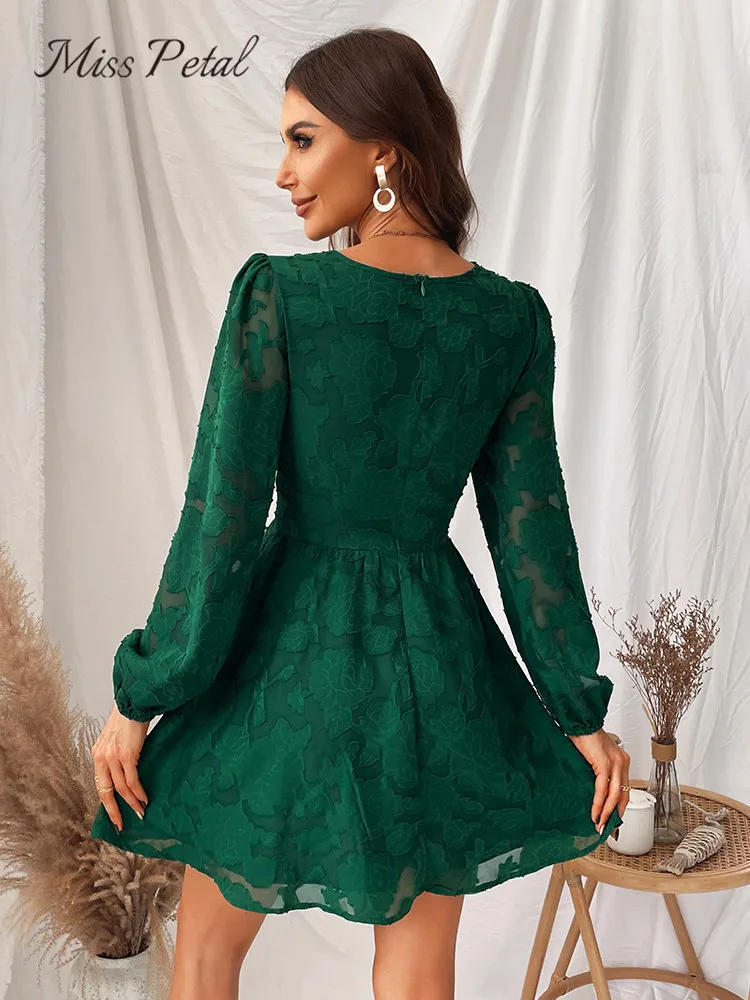 slim fit dress slacks Zapaka Women Velvet Holiday Party Dress with Long Sleeves Dark Green Tight Cocktail Dress, Dark Green / L main image 1