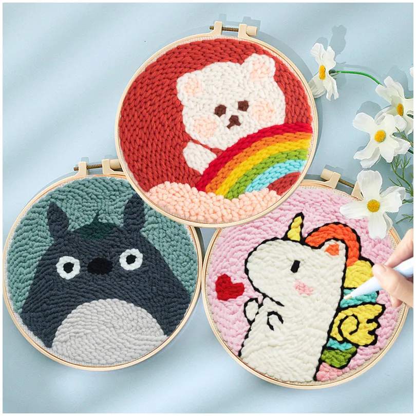 Needle needle embroidery kit with yarn suitable for beginners easy to embroider DIY work wool home decoration custom