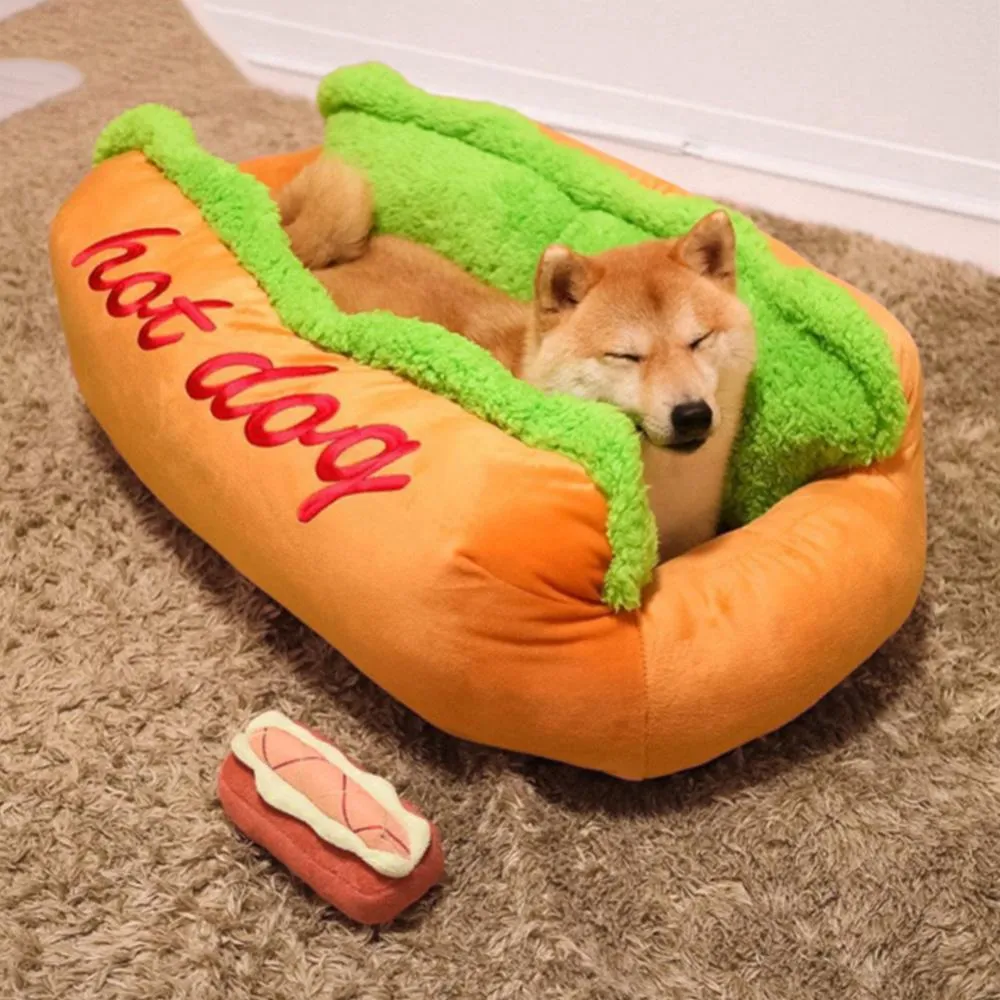 Mats Hot Dog Design Pet Beds Removable Soft Mat Sofa Cute Puppy Cat