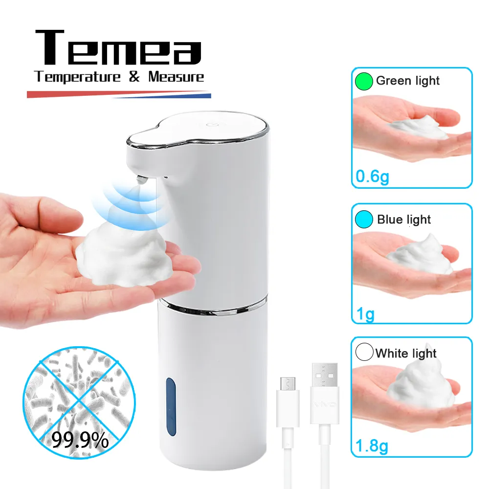 Dispensador de sabão líquido Temea touchless soop espuma dispensador de sabonete automático distribuidor USB Smart Foam Machine Infravery Soap Bomba Sinitizador de mão 230504