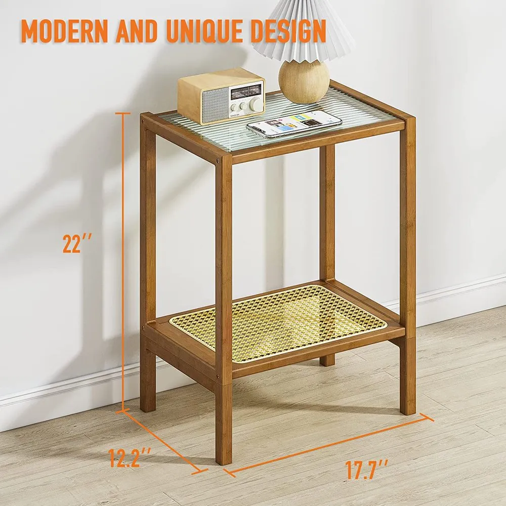 TOLONAG Small End Tables for Small Spaces - Small Side Table Living Room - Industrial Small Nightstand Bedroom -Narrow End Table - Slim